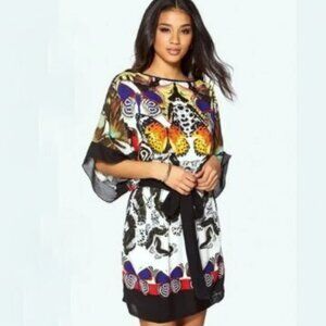Desigual Gijon Butterfly Tie Waist Kimono Caftan Dress Size EUR 42 US 10
